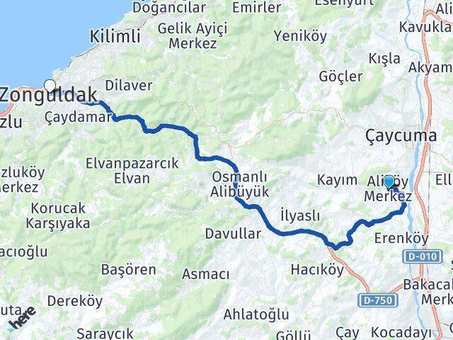 Aliköy Zonguldak Arası Kaç Km - Yol Tarifi