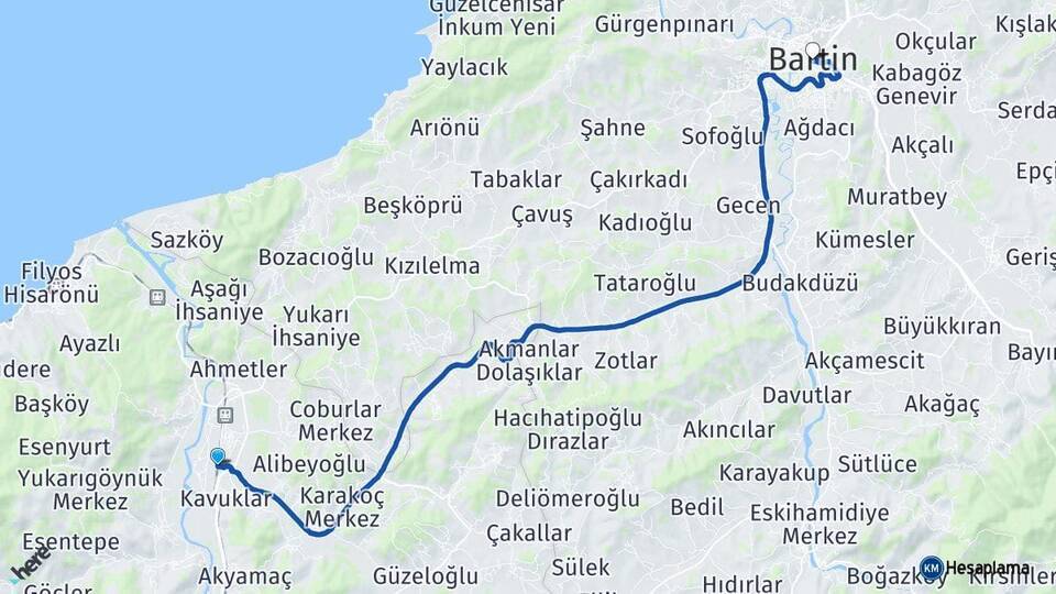 Zonguldak Çaycuma Havalimanı Bartın Arası Kaç Km - Yol Tarifi