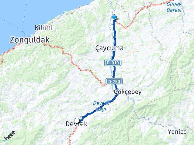 Zonguldak Çaycuma Havalimanı Devrek Arası Kaç Km - Yol Tarifi