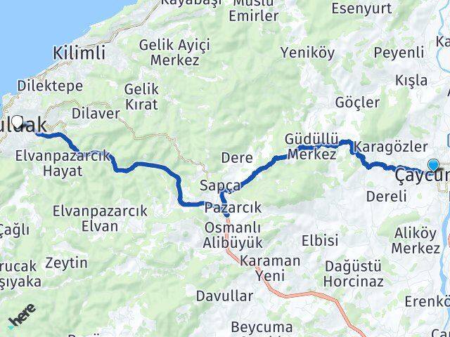 Zonguldak Çaycuma Karaelmas Arası Kaç Km - Yol Haritası
