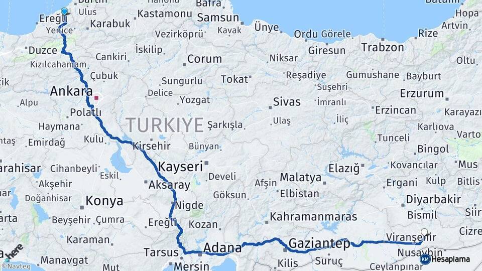 Zonguldak Çaycuma Mardin Arası Kaç Km - Yol Haritası