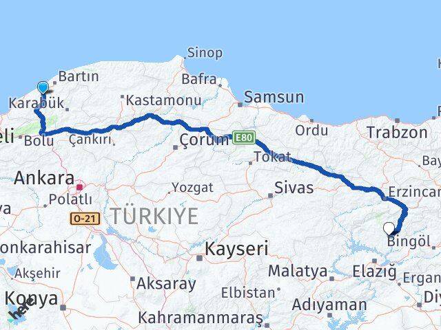 Zonguldak Çaycuma Tunceli Arası Kaç Km - Yol Haritası