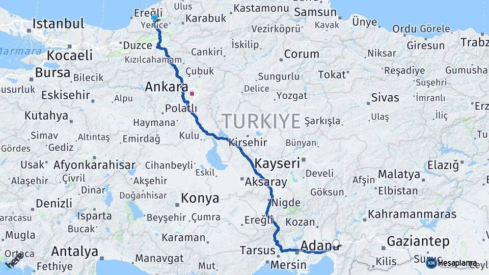 Zonguldak Devrek Osmaniye Arası Kaç Km - Yol Haritası