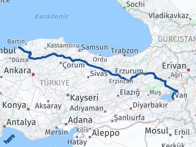 Zonguldak Edremit Van Arası Kaç Km - Yol Haritası