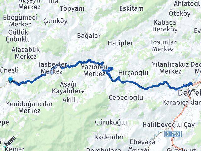 Çaylıoğlu Devrek Arası Kaç Km - Yol Tarifi