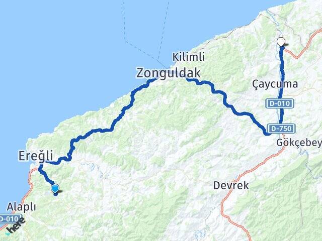 Ketenciler Zonguldak Çaycuma Havalimanı Arası Kaç Km - Yol Tarifi