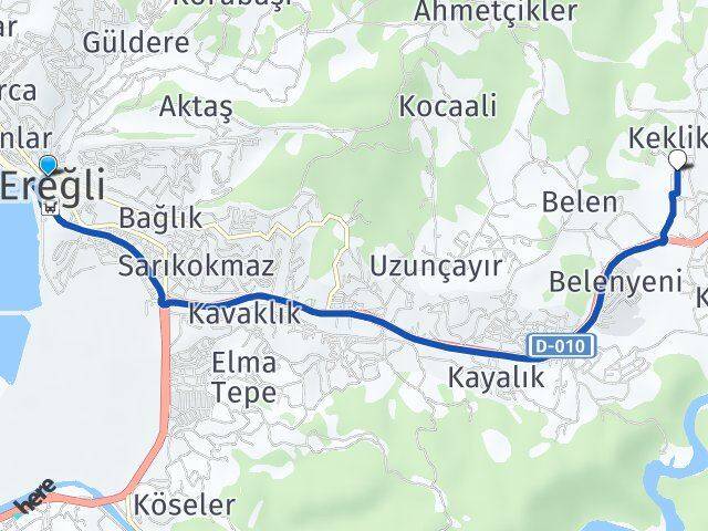 Zonguldak Ereğli Ömerli Ereğli Arası Kaç Km - Yol Haritası