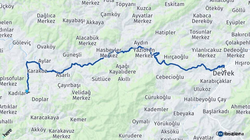 Ormanlı Devrek Arası Kaç Km - Yol Tarifi