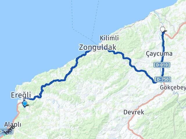 Topçalı Zonguldak Çaycuma Havalimanı Arası Kaç Km - Yol Tarifi
