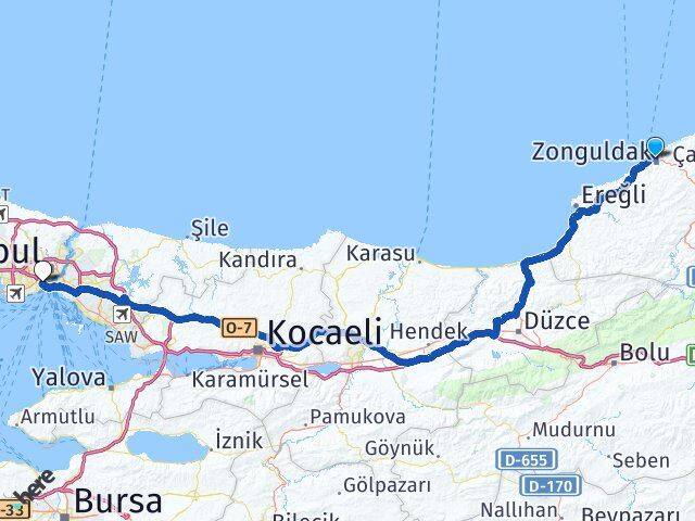 Zonguldak Fatih İstanbul Arası Kaç Km - Yol Haritası