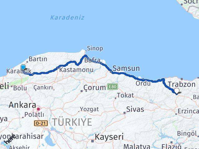 Zonguldak Gökçebey Gümüşhane Arası Kaç Km - Yol Haritası