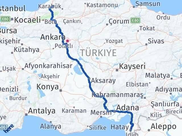 Zonguldak Gökçebey Hatay Arası Kaç Km - Yol Haritası