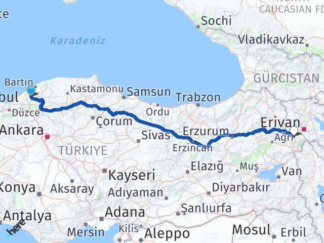 Zonguldak Gökçebey Iğdır Arası Kaç Km - Yol Haritası