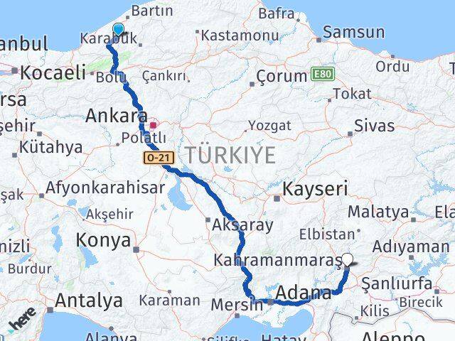 Zonguldak Gökçebey Kahramanmaraş Arası Kaç Km - Yol Haritası