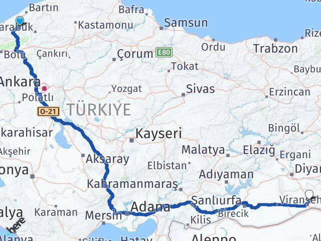 Zonguldak Gökçebey Mardin Arası Kaç Km - Yol Haritası