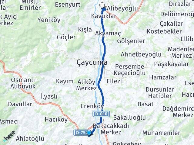 Örmeci Zonguldak Çaycuma Havalimanı Arası Kaç Km - Yol Tarifi