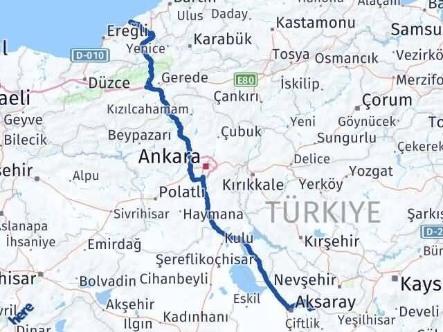 Zonguldak Gülağaç Aksaray Arası Kaç Km - Yol Haritası