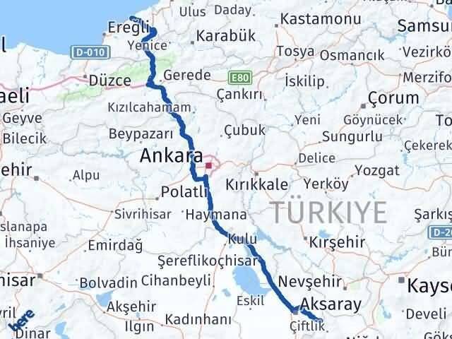 Zonguldak Güzelyurt Aksaray Arası Kaç Km - Yol Haritası