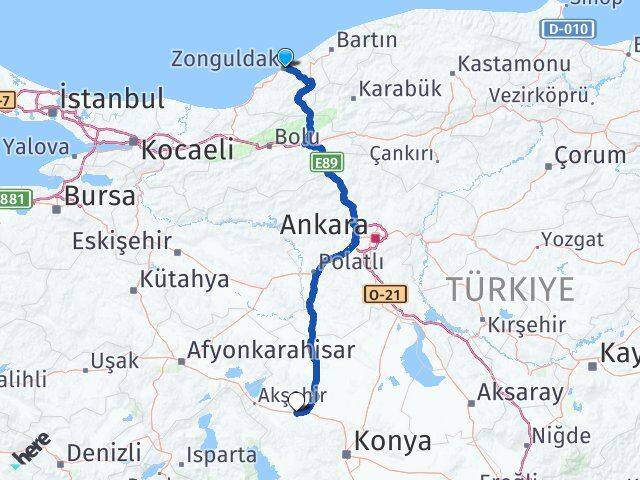 Zonguldak Ilgın Konya Arası Kaç Km - Yol Haritası