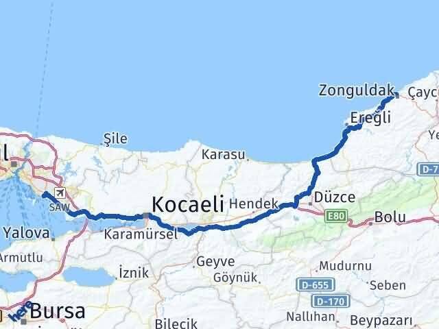 Zonguldak Kartal İstanbul Arası Kaç Km - Yol Haritası
