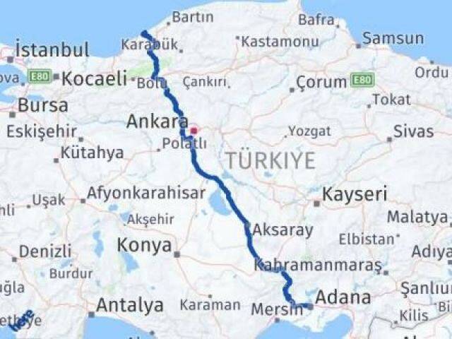 Zonguldak Kilimli Adana Arası Kaç Km - Yol Haritası