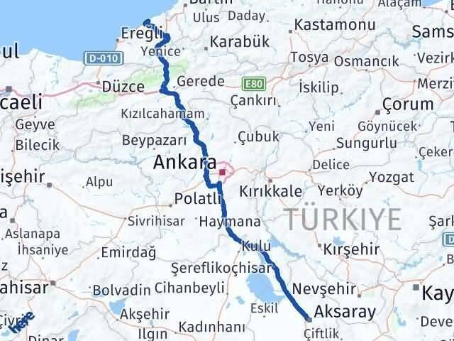 Zonguldak Kilimli Aksaray Arası Kaç Km - Yol Haritası