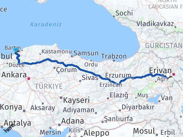 Zonguldak Kilimli Iğdır Arası Kaç Km - Yol Haritası