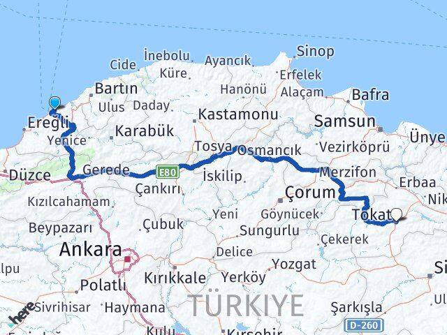 Zonguldak Kilimli Tokat Arası Kaç Km - Yol Haritası