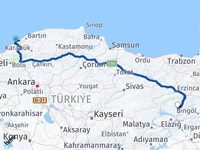 Zonguldak Kilimli Tunceli Arası Kaç Km - Yol Haritası
