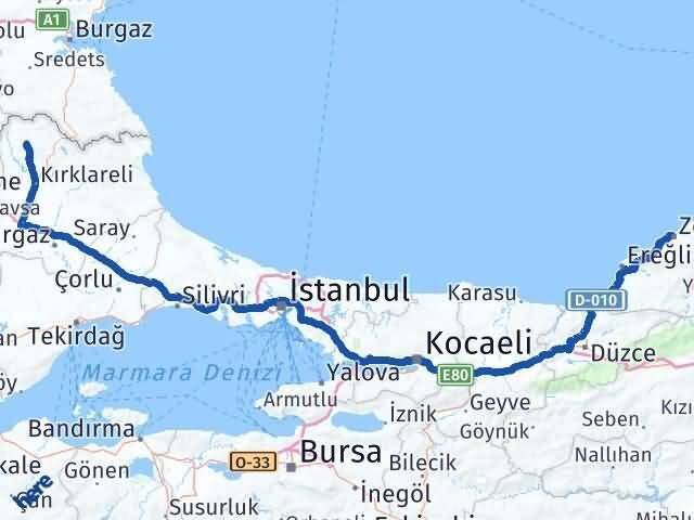 Zonguldak Kofçaz Arası Kaç Km - Yol Tarifi