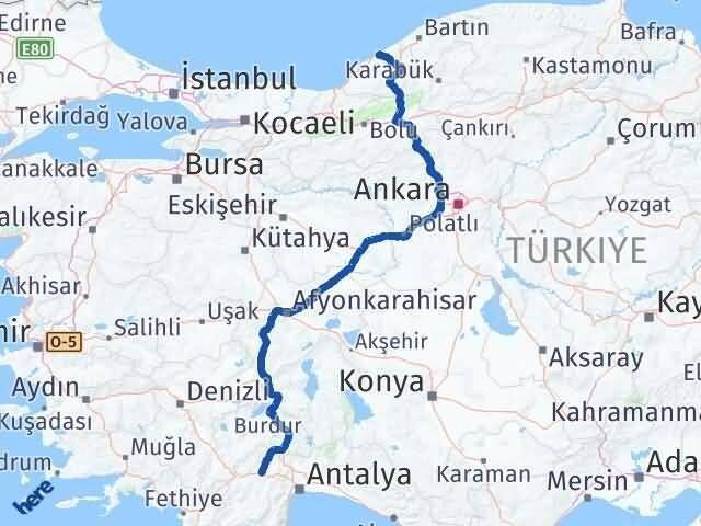 Zonguldak Korkuteli Antalya Arası Kaç Km - Yol Haritası
