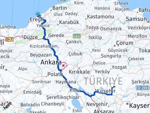 Zonguldak Kozaklı Nevşehir Arası Kaç Km - Yol Haritası