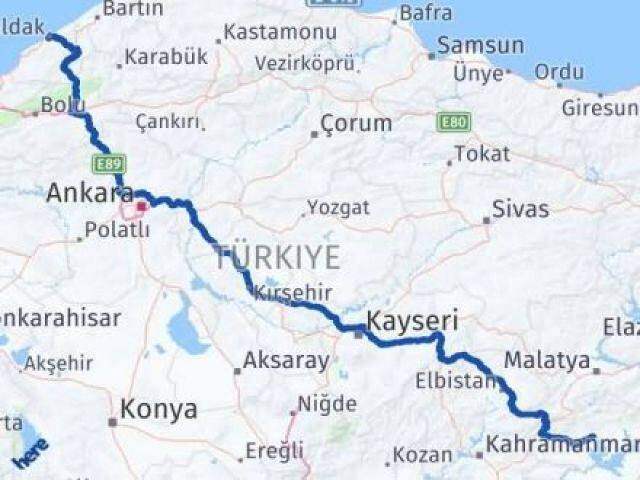 Zonguldak Kozlu Adıyaman Arası Kaç Km - Yol Haritası