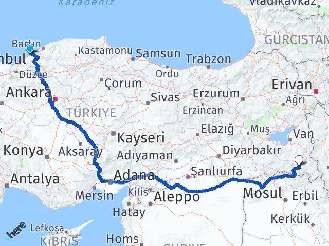 Kozlu Hakkari Arası Kaç Km - Yol Tarifi