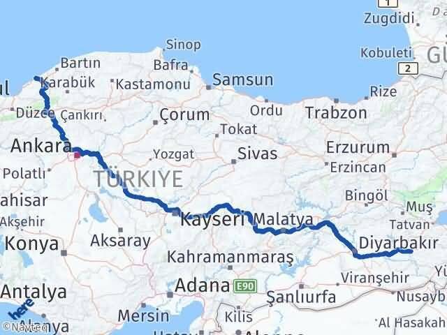 Zonguldak Kurtalan Siirt Arası Kaç Km - Yol Haritası