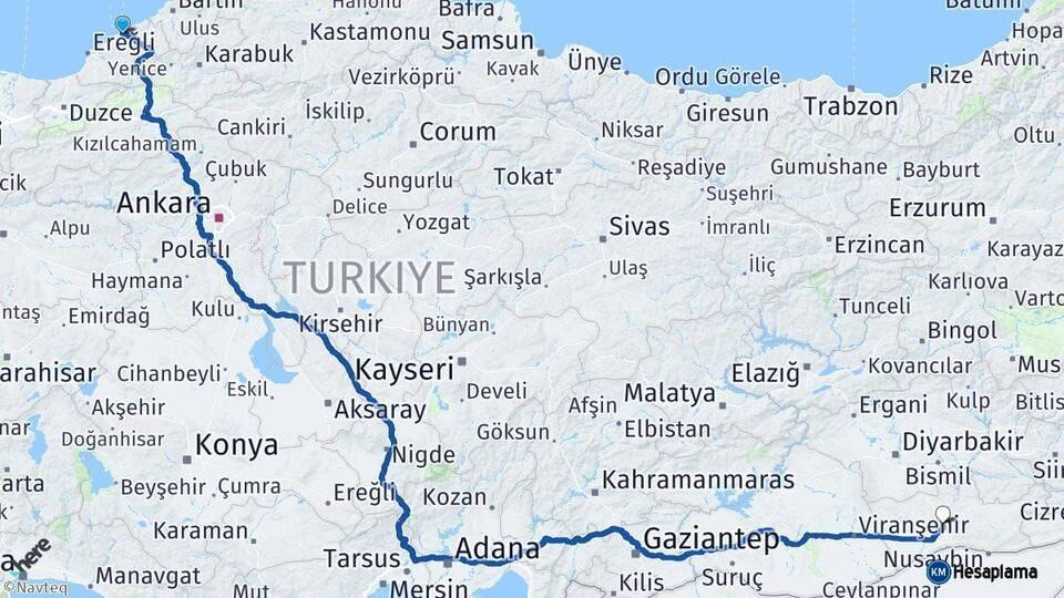 Zonguldak Mardin Arası Kaç Km - Yol Haritası