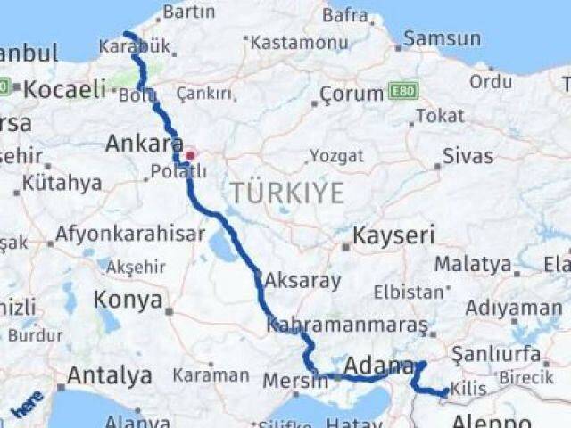 Zonguldak Polateli Kilis Arası Kaç Km - Yol Haritası