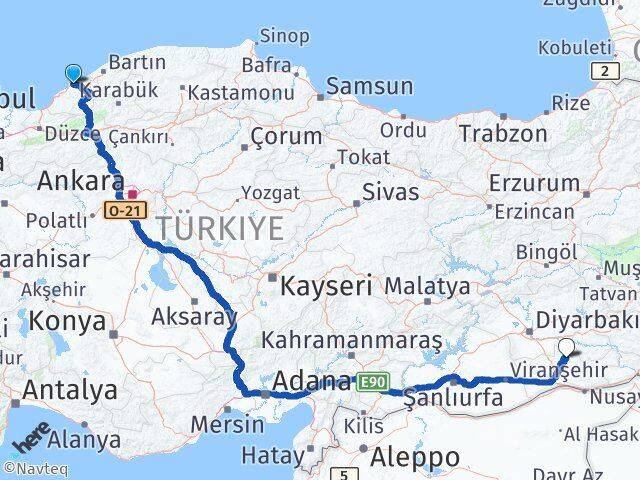 Zonguldak Savur Mardin Arası Kaç Km - Yol Haritası