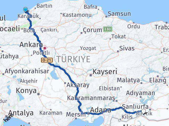 Zonguldak Suruç Şanlıurfa Arası Kaç Km - Yol Haritası