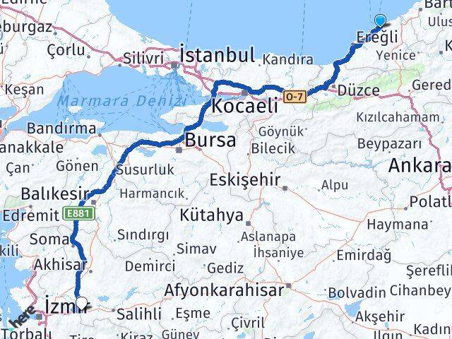 Zonguldak Turgutlu Manisa Arası Kaç Km - Yol Haritası
